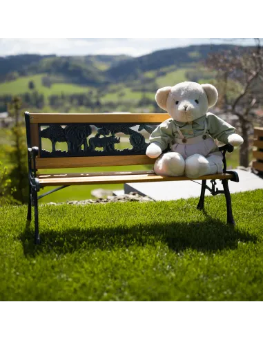 Bancă pentru copii, NADAZA, dormitor/copii, 82x40x48 cm, PAL, oțel, plastic | MobilaOK