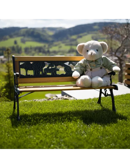 Bancă pentru copii, NADAZA, dormitor/copii, 82x40x48 cm, PAL, oțel, plastic | MobilaOK