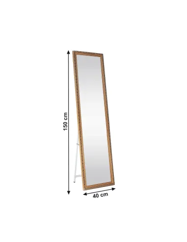Oglindă de podea LAVAL, dormitor/hol, 40x150 cm, lemn și metal | MobilaOK