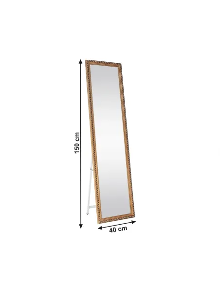 Oglindă de podea LAVAL, dormitor/hol, 40x150 cm, lemn și metal | MobilaOK