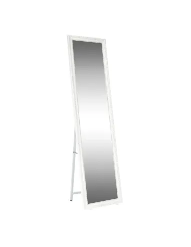 Oglindă de podea, alb/ornament auriu, LAVAL | MobilaOK