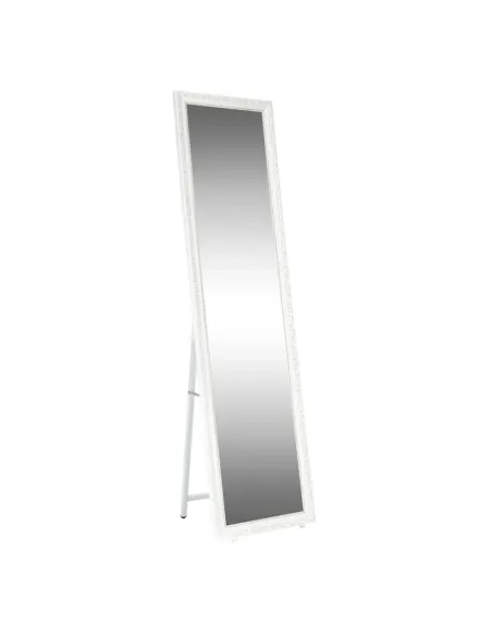 Oglindă de podea, alb/ornament auriu, LAVAL | MobilaOK