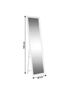Oglindă de podea, alb/ornament auriu, LAVAL | MobilaOK 2