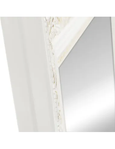 Oglindă de podea, alb/ornament auriu, LAVAL | MobilaOK