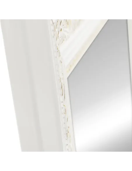 Oglindă de podea, alb/ornament auriu, LAVAL | MobilaOK