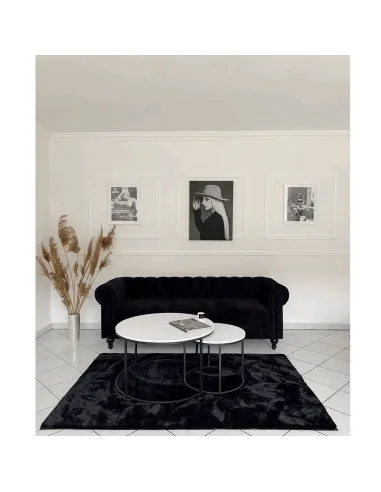 Set de 2 Mese de Cafea IKLIN, living, Ø80/50 cm, MDF/Metal, KONDELA | MobilaOK