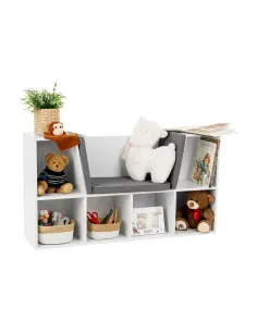 Bibliotecă cu scaune FERIA pentru copii, 112x27x61 cm, PAL melaminat | MobilaOK