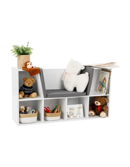 Bibliotecă cu scaune FERIA pentru copii, 112x27x61 cm, PAL melaminat | MobilaOK