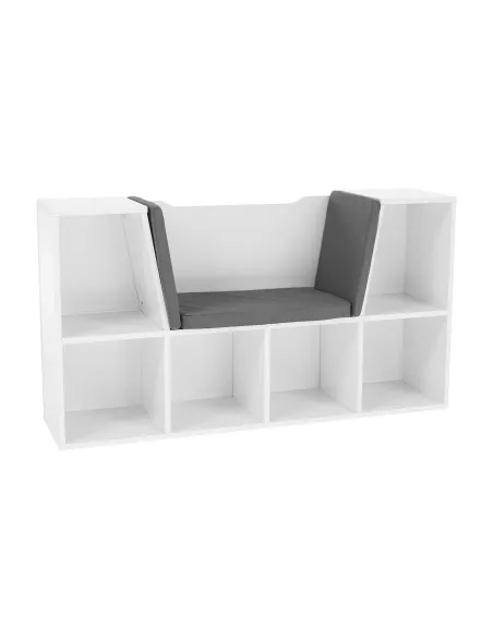 Bibliotecă cu scaune FERIA pentru copii, 112x27x61 cm, PAL melaminat | MobilaOK