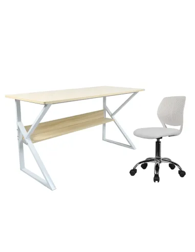 Birou TARCAL 100, home office, 100x72x60 cm, MDF laminat și metal | MobilaOK