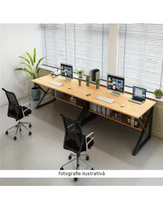 Birou TARCAL 100 pentru birou/home office, 100x72x60 cm, din MDF laminat și metal | MobilaOK 2