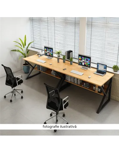 Birou TARCAL 100 pentru birou/home office, 100x72x60 cm, din MDF laminat și metal | MobilaOK