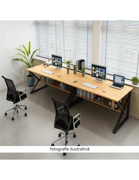 Birou TARCAL 100 pentru birou/home office, 100x72x60 cm, din MDF laminat și metal | MobilaOK