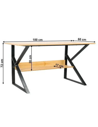 Birou TARCAL 100 pentru birou/home office, 100x72x60 cm, din MDF laminat și metal | MobilaOK