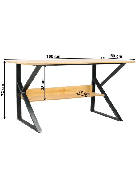 Birou TARCAL 100 pentru birou/home office, 100x72x60 cm, din MDF laminat și metal | MobilaOK