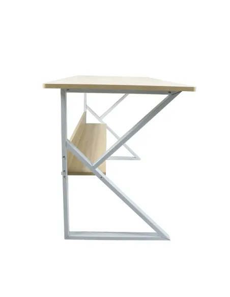 Birou TARCAL 140 pentru birou/home office, 140x72x60 cm, MDF laminat/stejar natural/alb | MobilaOK