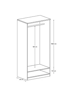 Dulap TEDY T7, dormitor, 90x57x190 cm, PAL melaminat, MDF înfoliat | MobilaOK 2