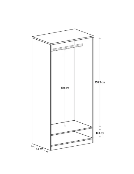Dulap TEDY T7, dormitor, 90x57x190 cm, PAL melaminat, MDF înfoliat | MobilaOK