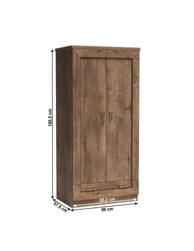 Dulap TEDY T7, dormitor, 90x57x190 cm, PAL melaminat, MDF înfoliat | MobilaOK