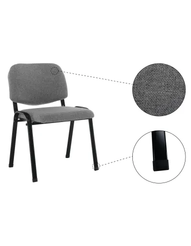 Scaun de birou ISO ECO, gri, birou, 53.5x43x78 cm, textil/metal | MobilaOK
