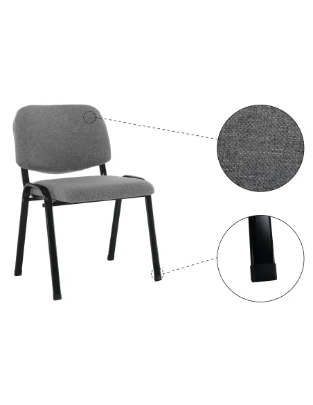 Scaun de birou ISO ECO, gri, birou, 53.5x43x78 cm, textil/metal | MobilaOK