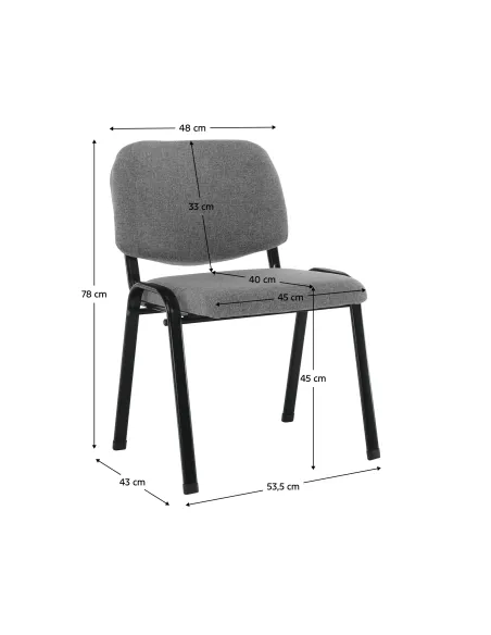 Scaun de birou ISO ECO, gri, birou, 53.5x43x78 cm, textil/metal | MobilaOK