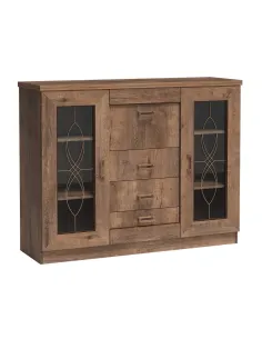 Comodă TEDY TYP T14 pentru dormitor, 140x44x110 cm, din PAL melaminat, MDF înfoliat și mânere metalice | MobilaOK