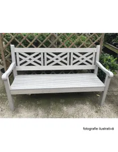 Bancă de grădină FABLA, exterior, 150 cm, Lemn, gri | MobilaOK 2