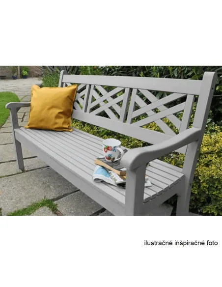 Bancă de grădină FABLA, exterior, 150 cm, Lemn, gri | MobilaOK