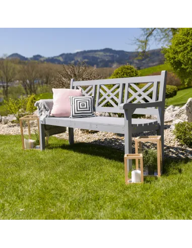 Bancă de grădină FABLA, exterior, 150 cm, Lemn, gri | MobilaOK