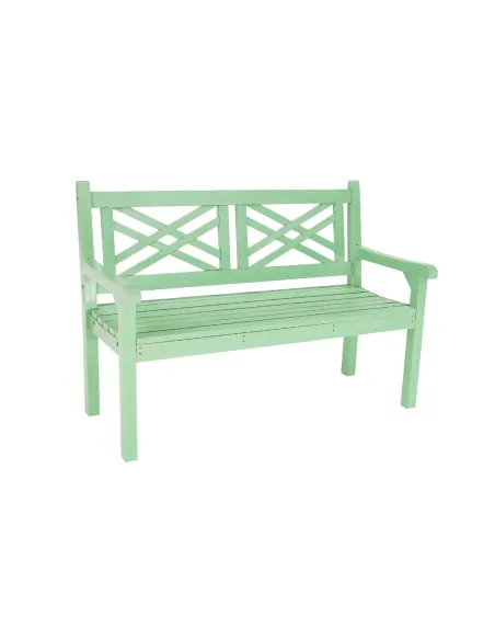 Bancă de grădină FABLA, terasă/grădină, 124x58x88 cm, Lemn, culoare neo mentă | MobilaOK