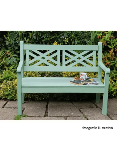Bancă de grădină FABLA, terasă/grădină, 124x58x88 cm, Lemn, culoare neo mentă | MobilaOK