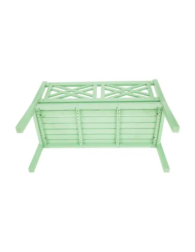 Bancă de grădină FABLA, terasă/grădină, 124x58x88 cm, Lemn, culoare neo mentă | MobilaOK