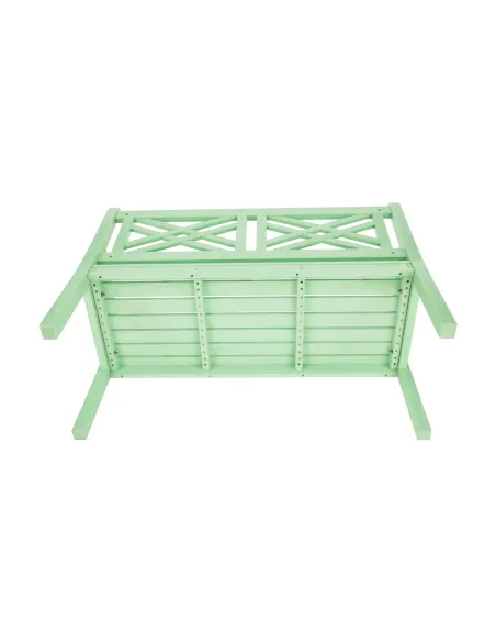 Bancă de grădină FABLA, terasă/grădină, 124x58x88 cm, Lemn, culoare neo mentă | MobilaOK