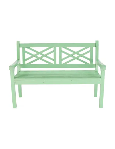 Bancă de grădină FABLA, terasă/grădină, 124x58x88 cm, Lemn, culoare neo mentă | MobilaOK