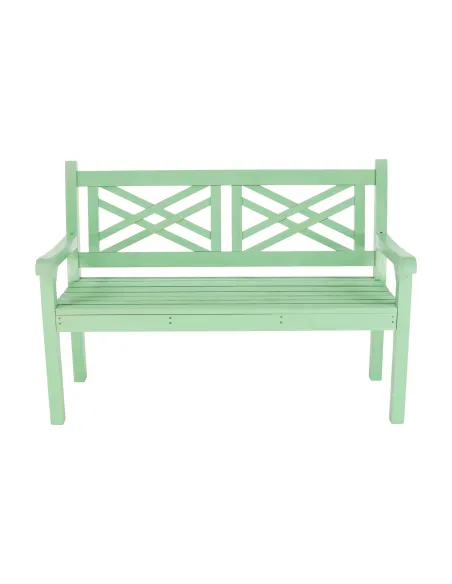 Bancă de grădină FABLA, terasă/grădină, 124x58x88 cm, Lemn, culoare neo mentă | MobilaOK
