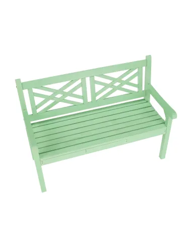 Bancă de grădină FABLA, terasă/grădină, 124x58x88 cm, Lemn, culoare neo mentă | MobilaOK