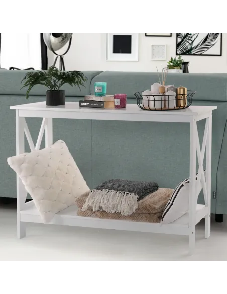 Consolă APOLOS living 120x30x80 cm MDF alb | MobilaOK
