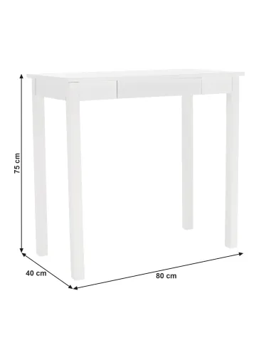 Consolă AMYNTAS pentru hol, dormitor, living, 80x40x75 cm, MDF alb | MobilaOK