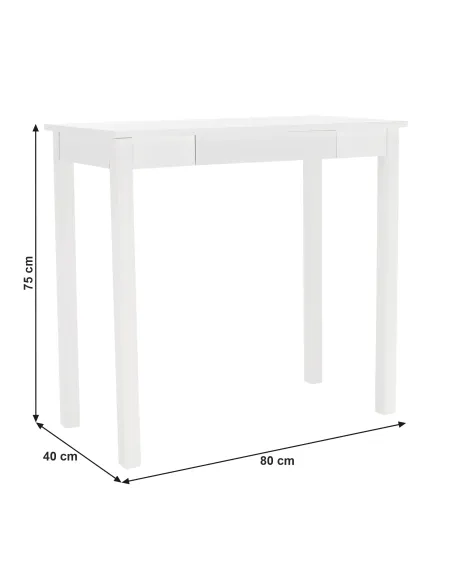 Consolă AMYNTAS pentru hol, dormitor, living, 80x40x75 cm, MDF alb | MobilaOK