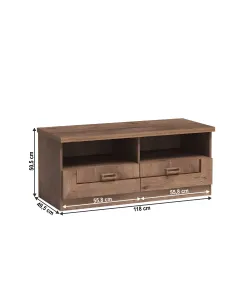 Masă TV, TEDY T11, living, 118x50x50 cm, PAL melaminat, ABS, MDF înfoliat | MobilaOK 2