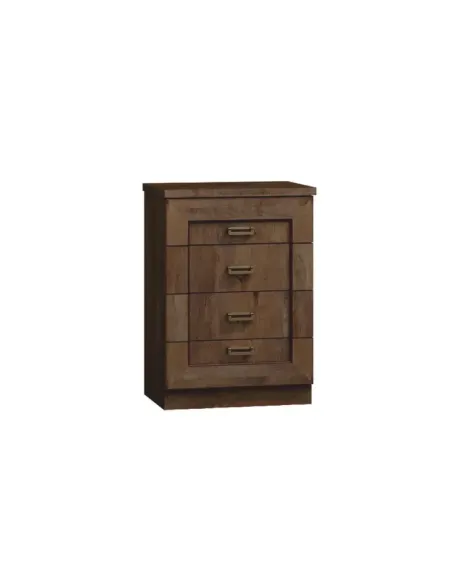 Comodă TEDY TYP T4 pentru dormitor/hol, 63x44x90 cm, din PAL melaminat, MDF înfoliat și mânere metalice | MobilaOK