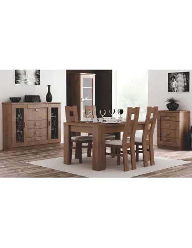 Comodă TEDY TYP T4 pentru dormitor/hol, 63x44x90 cm, din PAL melaminat, MDF înfoliat și mânere metalice | MobilaOK