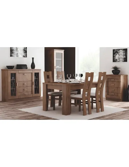 Comodă TEDY TYP T4 pentru dormitor/hol, 63x44x90 cm, din PAL melaminat, MDF înfoliat și mânere metalice | MobilaOK