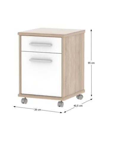 Ansamblu de birou JOHAN 2 NEW, home office, 150x67.5x73.5 cm, PAL melaminat stejar sonoma/alb | MobilaOK