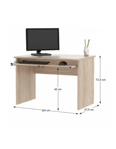 Ansamblu de birou JOHAN 2 NEW, home office, 150x67.5x73.5 cm, PAL melaminat stejar sonoma/alb | MobilaOK