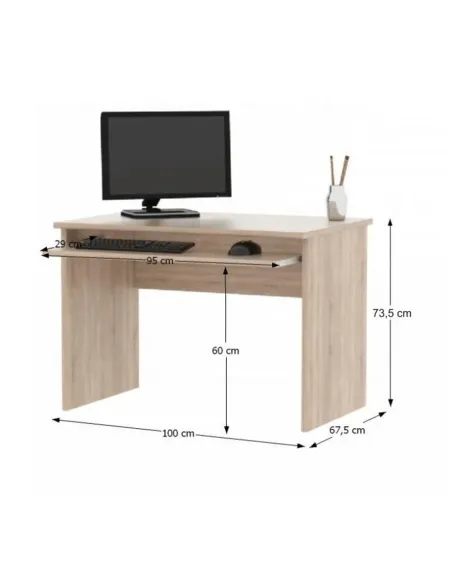 Ansamblu de birou JOHAN 2 NEW, home office, 150x67.5x73.5 cm, PAL melaminat stejar sonoma/alb | MobilaOK