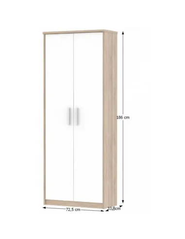 Ansamblu de birou JOHAN 2 NEW, home office, 150x67.5x73.5 cm, PAL melaminat stejar sonoma/alb | MobilaOK