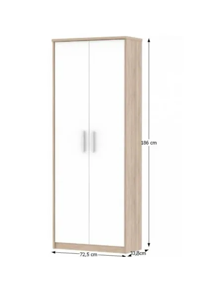 Ansamblu de birou JOHAN 2 NEW, home office, 150x67.5x73.5 cm, PAL melaminat stejar sonoma/alb | MobilaOK