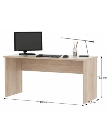 Ansamblu de birou JOHAN 2 NEW, home office, 150x67.5x73.5 cm, PAL melaminat stejar sonoma/alb | MobilaOK